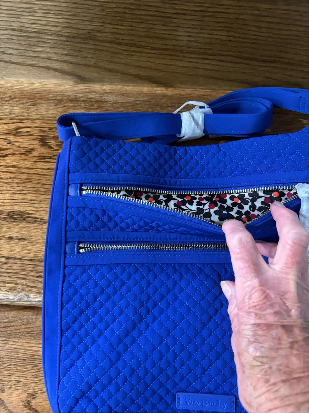 Vera Bradley Quilted Royal Blue Messenger Bag